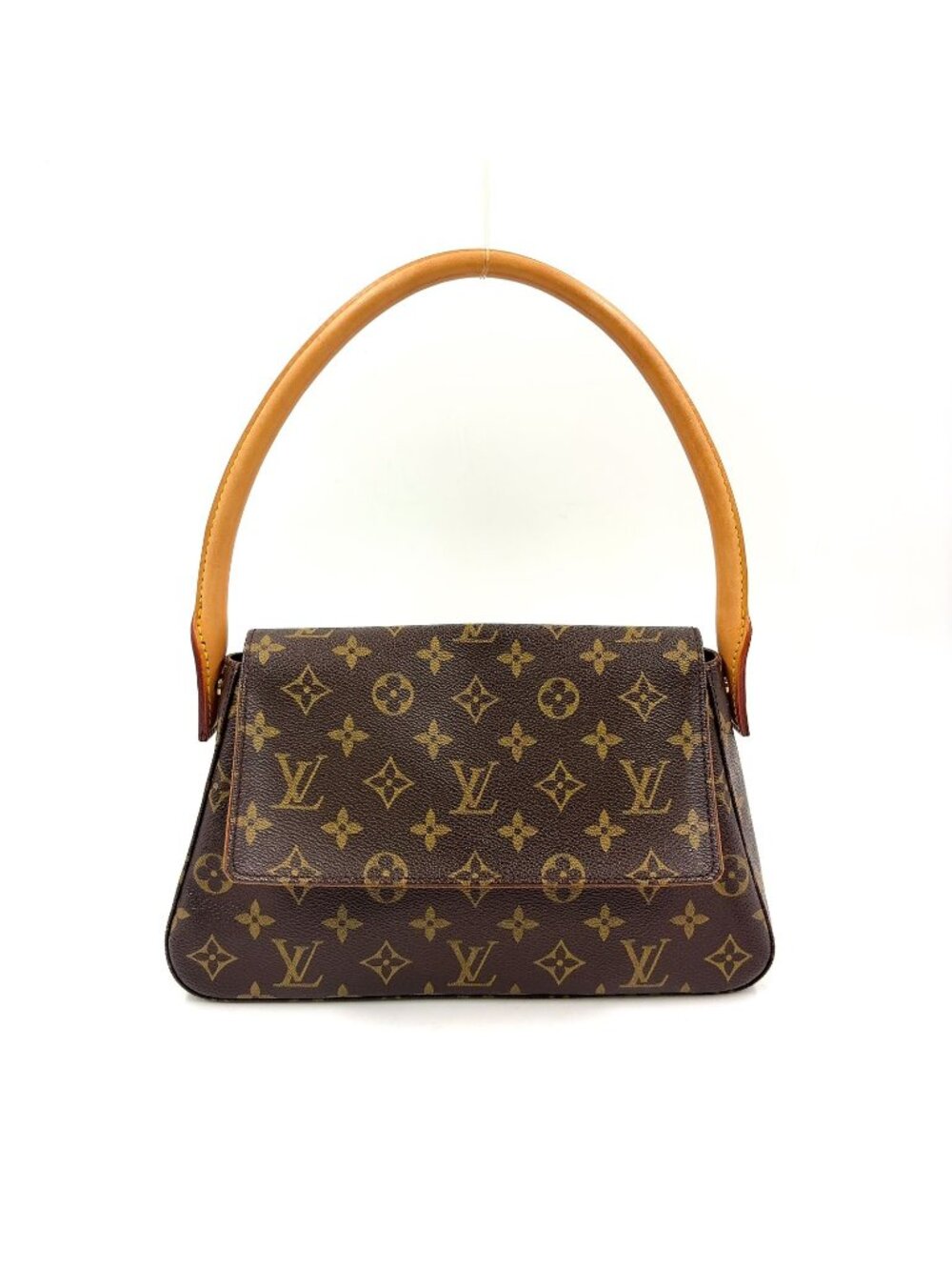 Louis Vuitton Mini Looping Monogram Leather Brown Handbag Gold